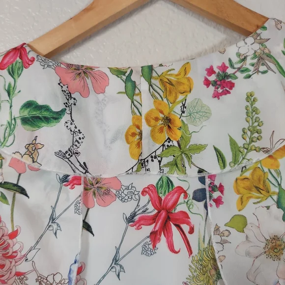 NWOT Parker New York Sangria Cold Shoulder Floral Ruffle Dress  S - Picture 13 of 16